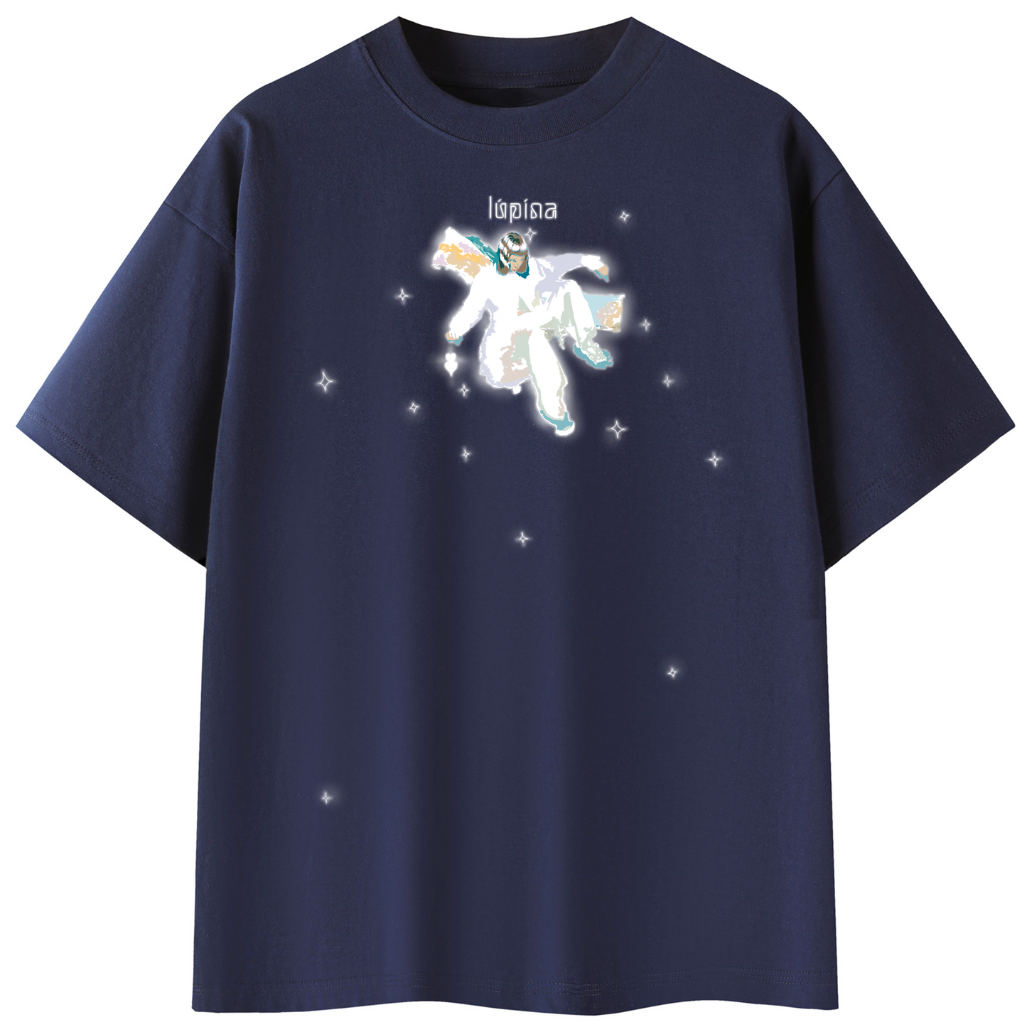 lúpína Light in the Dark T-Shirt - Front (Navy blue with graphics)